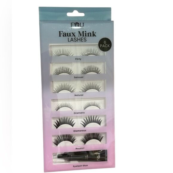 BFY Other - BFY Cosmetics 6-Pack Faux Mink Black Lashes